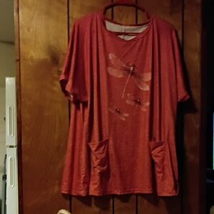 Orange Dragonfly Graphic T-Shirt